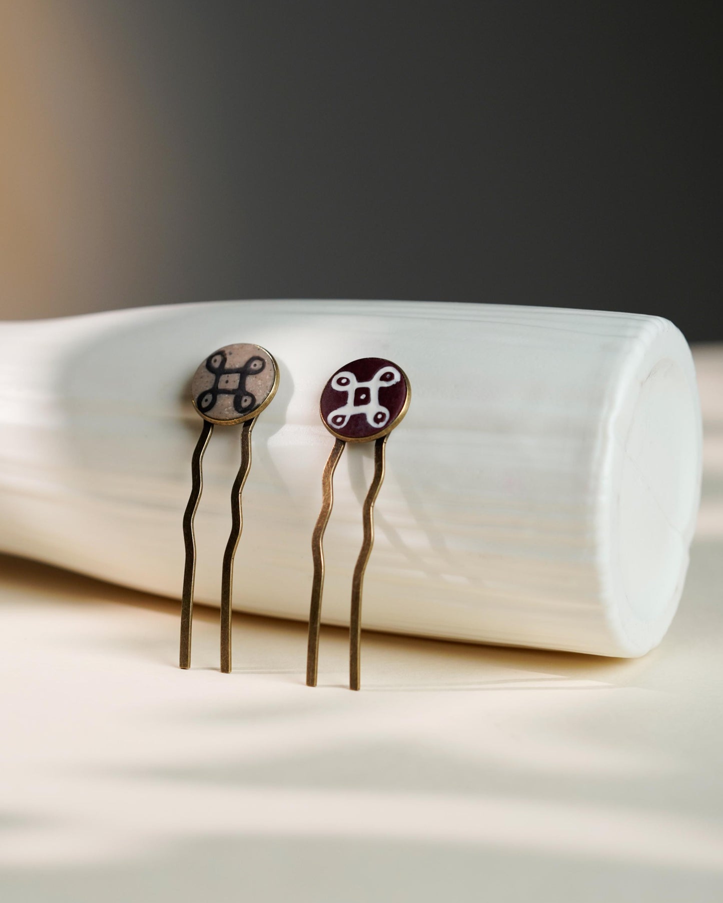 CHARUKESI"kolam"hair pins(set of two)