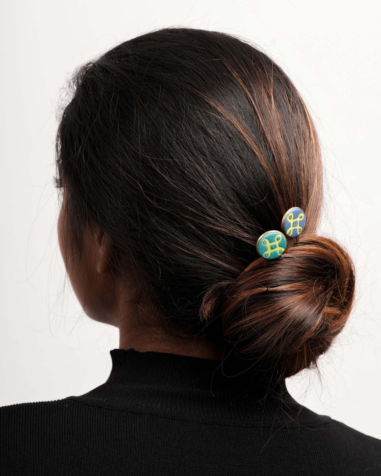 CHARUKESI"kolam"hair pins(set of two)