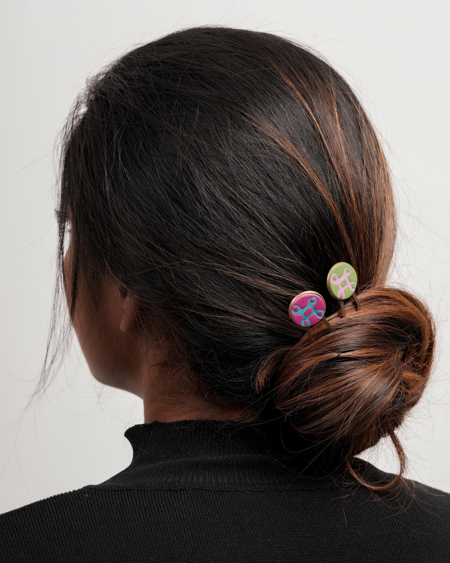 CHARUKESI"kolam"hair pins(set of two)