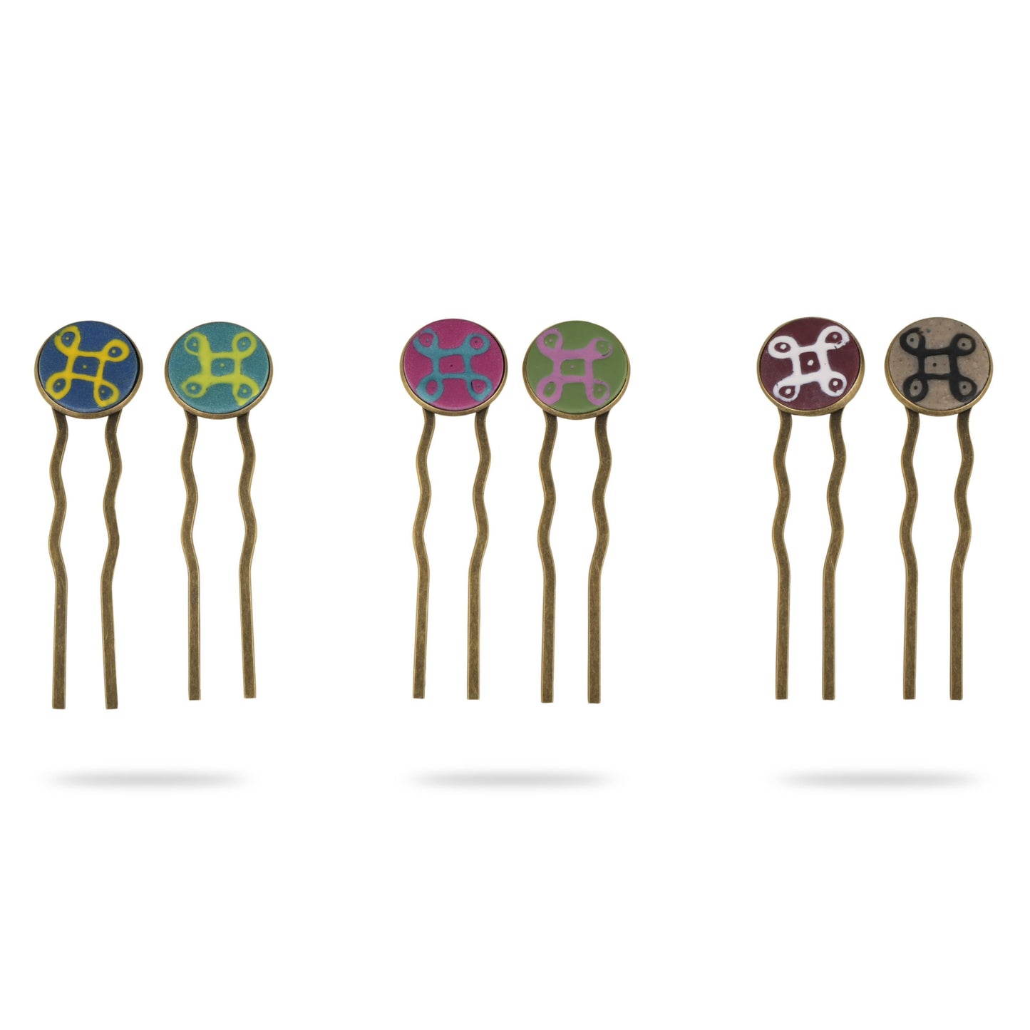 CHARUKESI"kolam"hair pins(set of two)