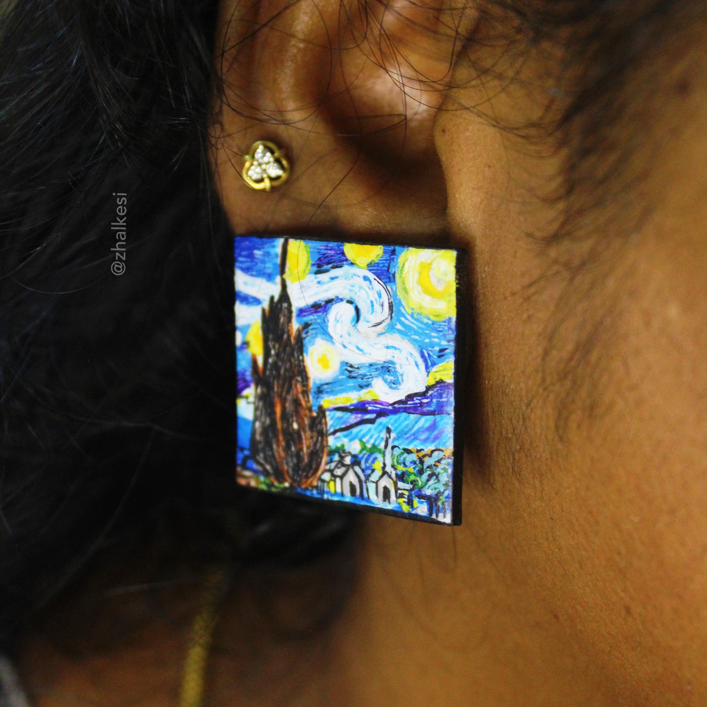 Vincent van Gogh "The Starry Night" Stud Earrings