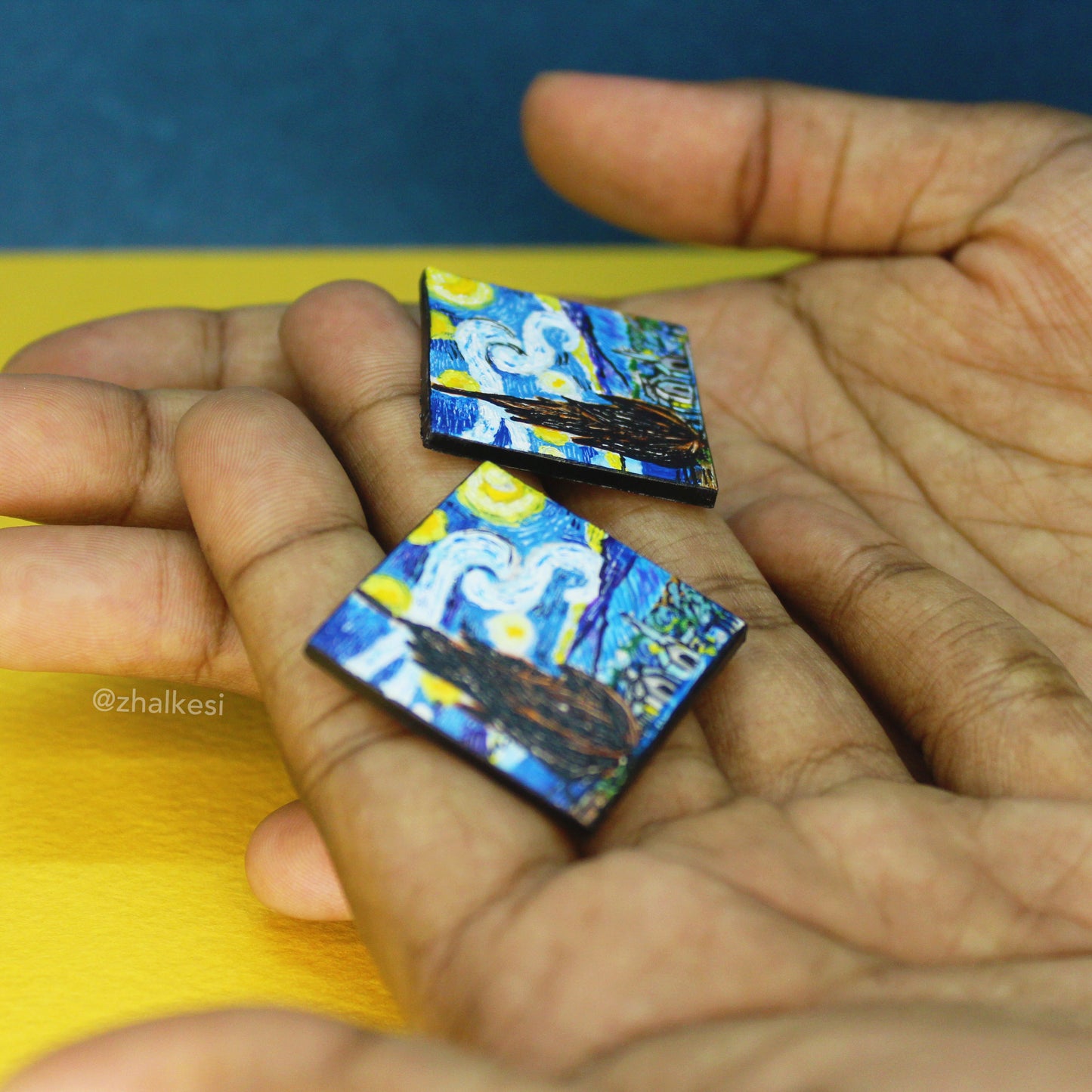 Vincent van Gogh "The Starry Night" Stud Earrings