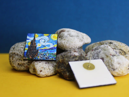 Vincent van Gogh "The Starry Night" Stud Earrings