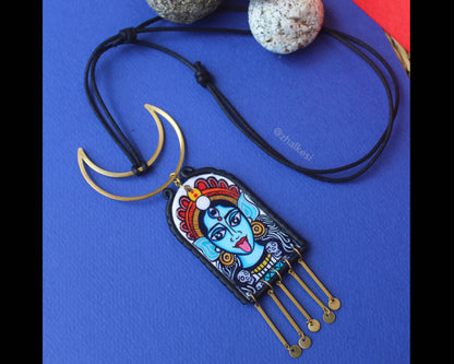 Moonlit Kali Enchantment handpainted Necklace