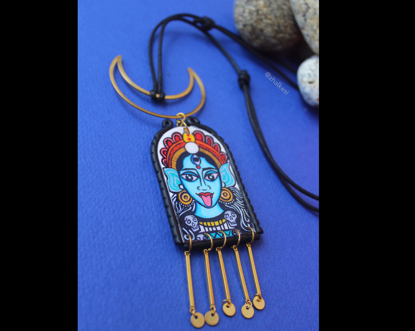 Moonlit Kali Enchantment handpainted Necklace