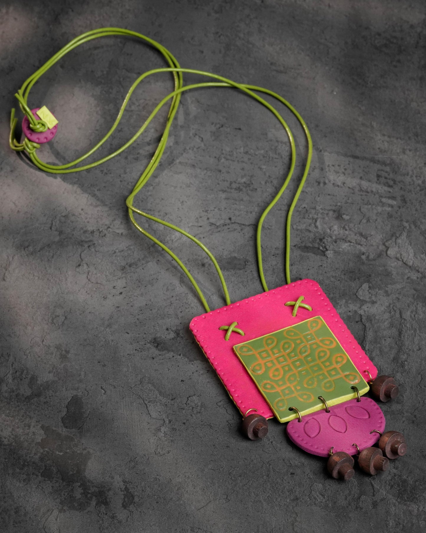 PONMOZHI REVERSIBLE "KOLAM"Statement necklace