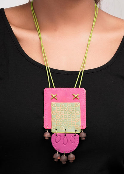 PONMOZHI REVERSIBLE "KOLAM"Statement necklace