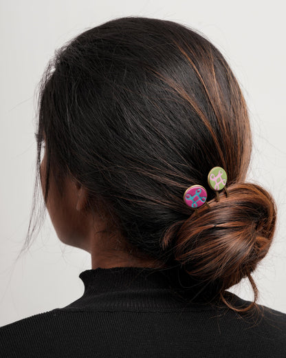 CHARUKESI"kolam"hair pins(set of two)
