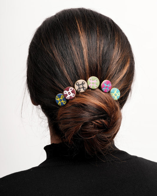 CHARUKESI"kolam"hair pins(set of two)