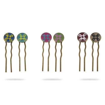 CHARUKESI"kolam"hair pins(set of two)