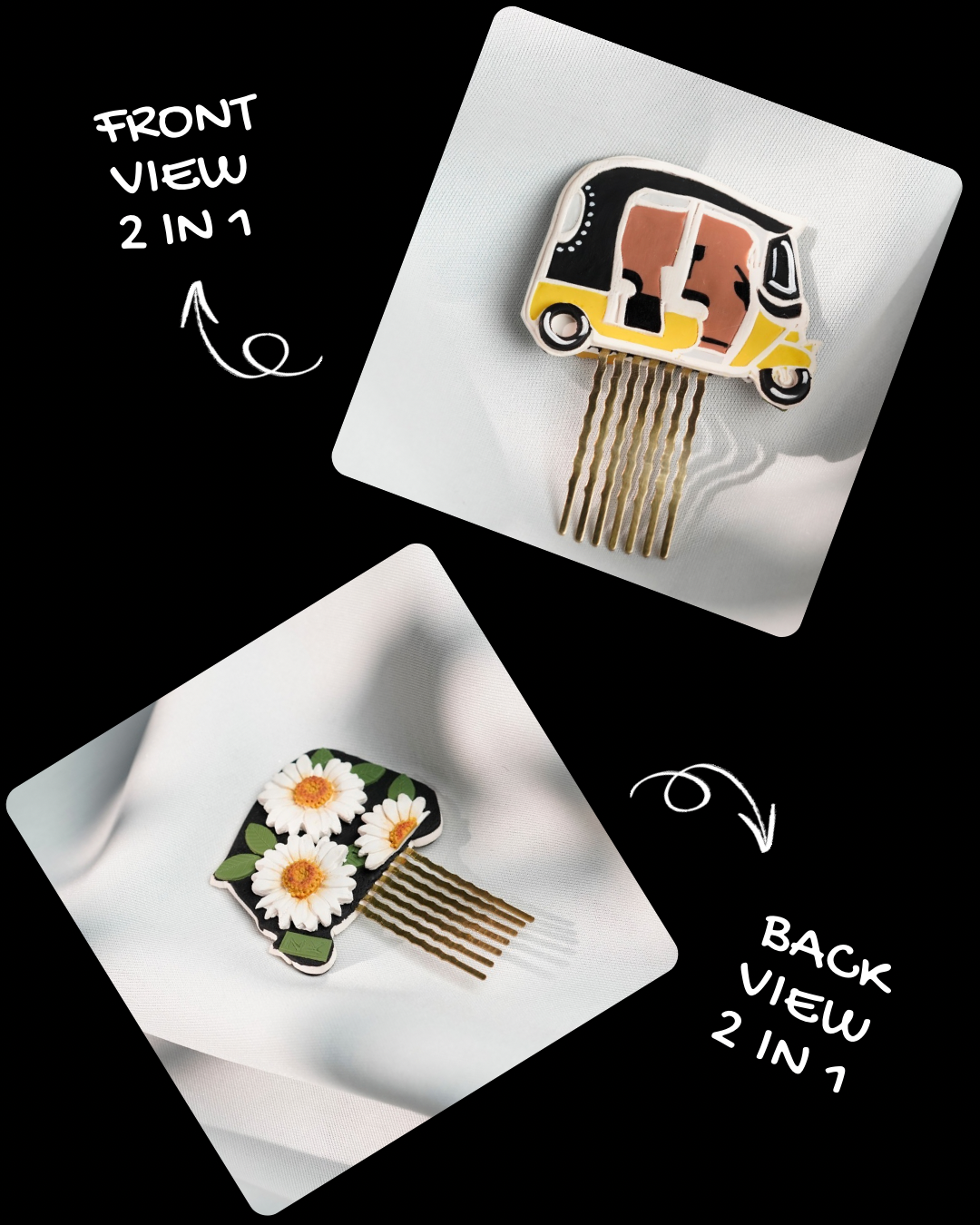 Namma Ooru 2 in 1 reversible “AUTO” hair pin