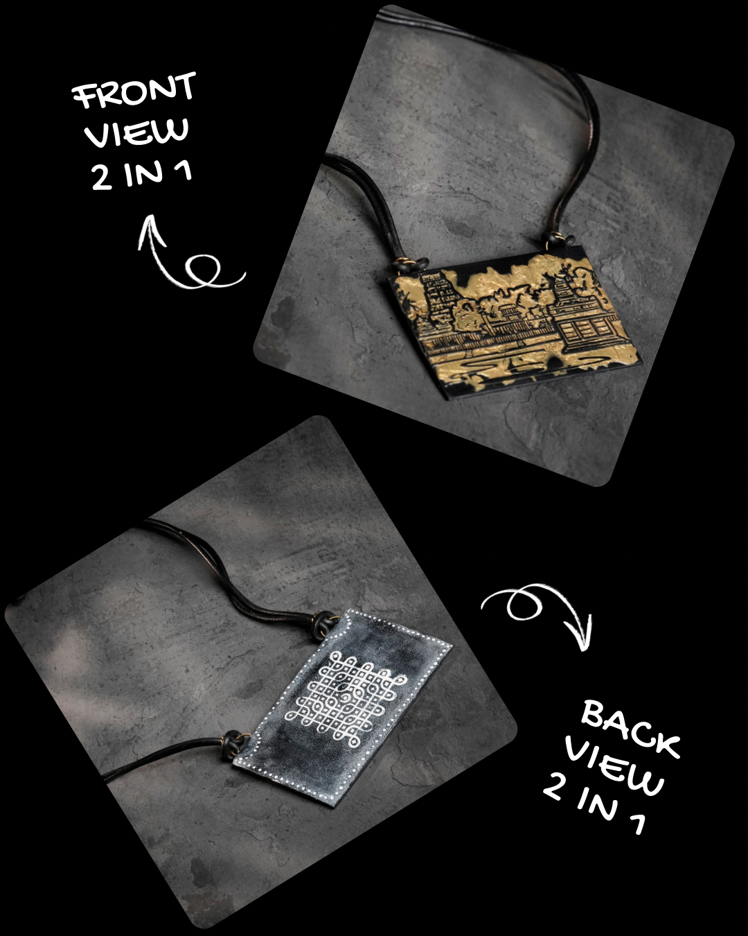 Mylapore “Kapaleeshwarar”Temple 2 in 1 reversible necklace