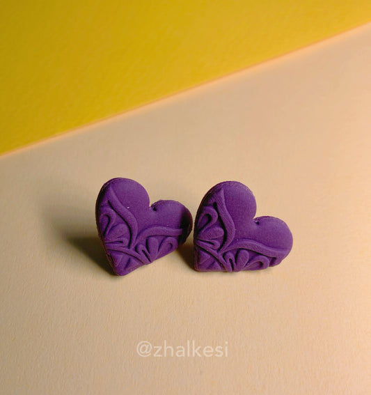 "LOLITA" -Purple Heart stud earring