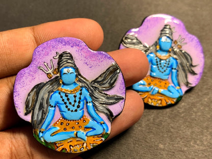 Handsculpted 3D Shiva Stud earrings